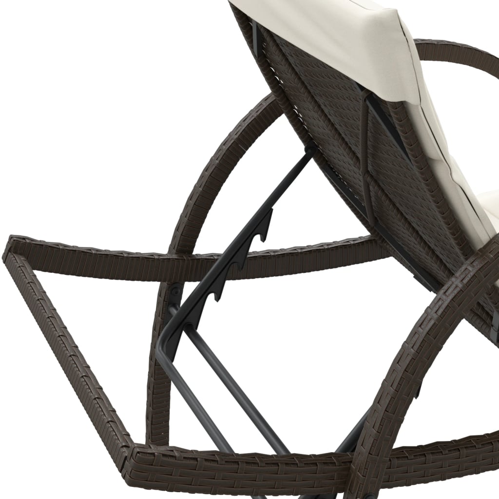 Ligstoelen 2 st met tafel poly rattan bruin is nu te koop bij PeponiXL, paradijselijk wonen!