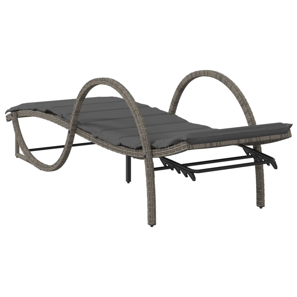 Ligbedden 2 st met tafel poly rattan grijs is nu te koop bij PeponiXL, paradijselijk wonen!