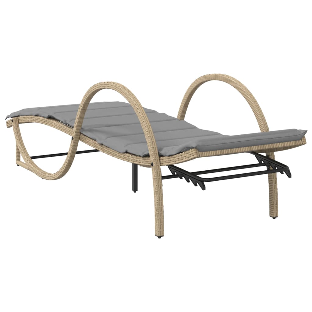 Ligstoelen 2 st met tafel poly rattan beige is nu te koop bij PeponiXL, paradijselijk wonen!