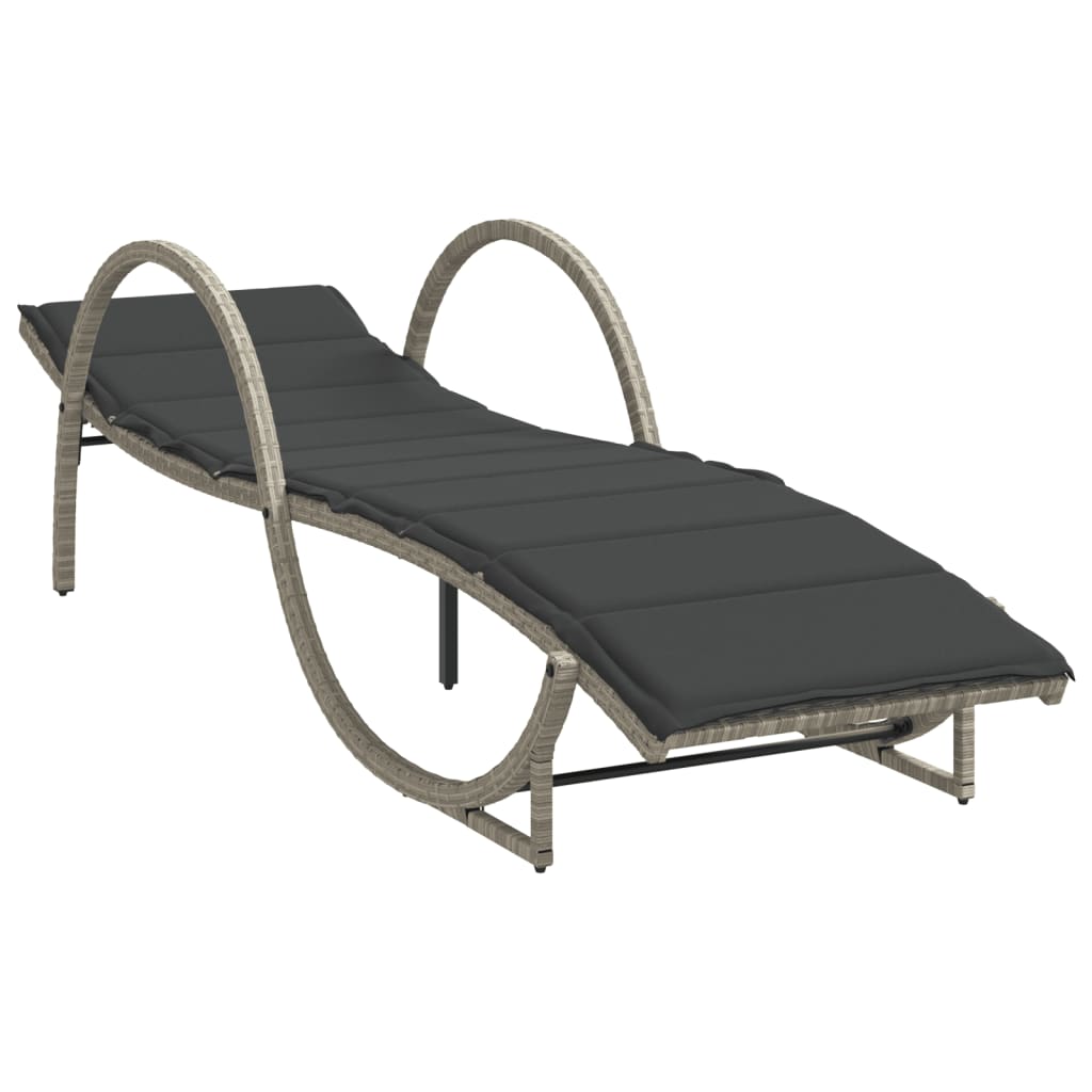 Ligbedden 2 st met tafel poly rattan lichtgrijs is nu te koop bij PeponiXL, paradijselijk wonen!