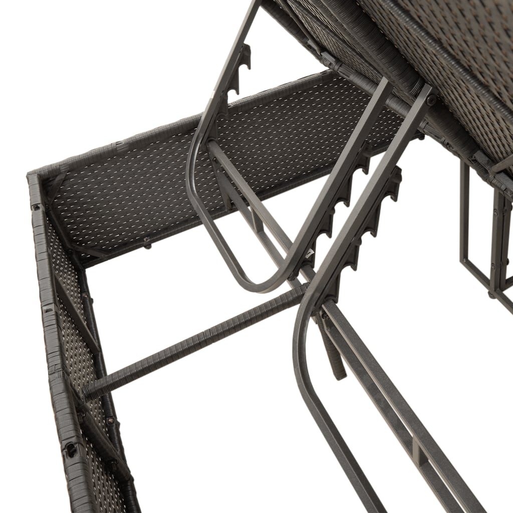 Ligbed tweepersoons met dak en gordijn poly rattan zwart is nu te koop bij PeponiXL, paradijselijk wonen!