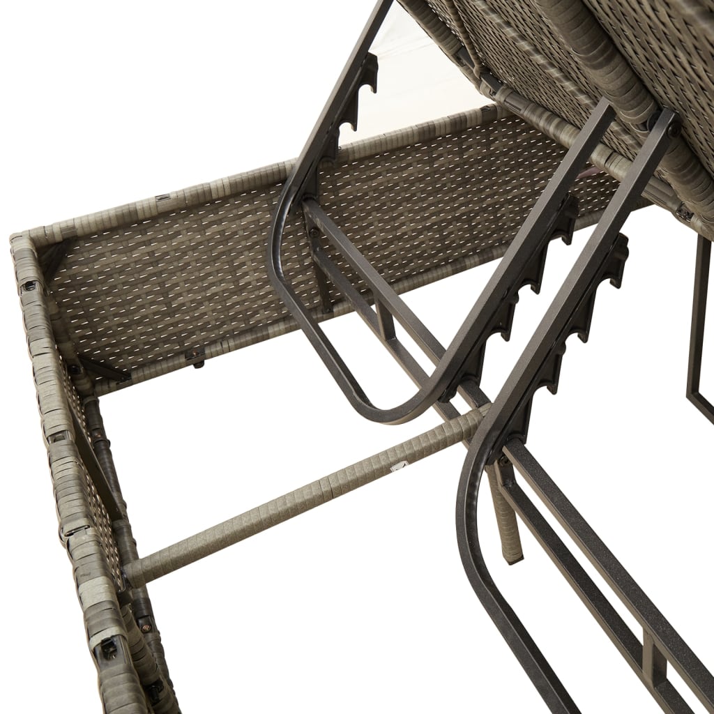 Ligbed tweepersoons met dak en gordijn poly rattan grijs is nu te koop bij PeponiXL, paradijselijk wonen!