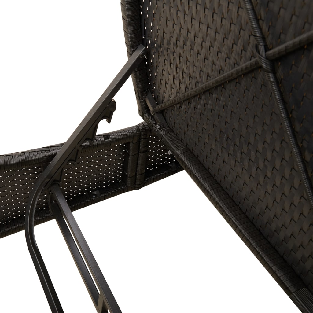 Ligbed 2-persoons met kussens poly rattan zwart is nu te koop bij PeponiXL, paradijselijk wonen!