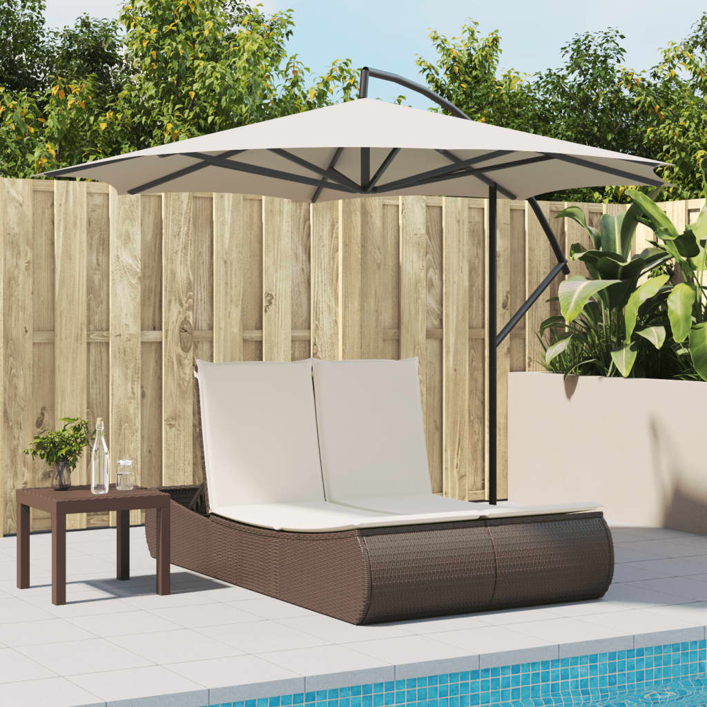 Ligbed 2-persoons met kussens poly rattan bruin is nu te koop bij PeponiXL, paradijselijk wonen!