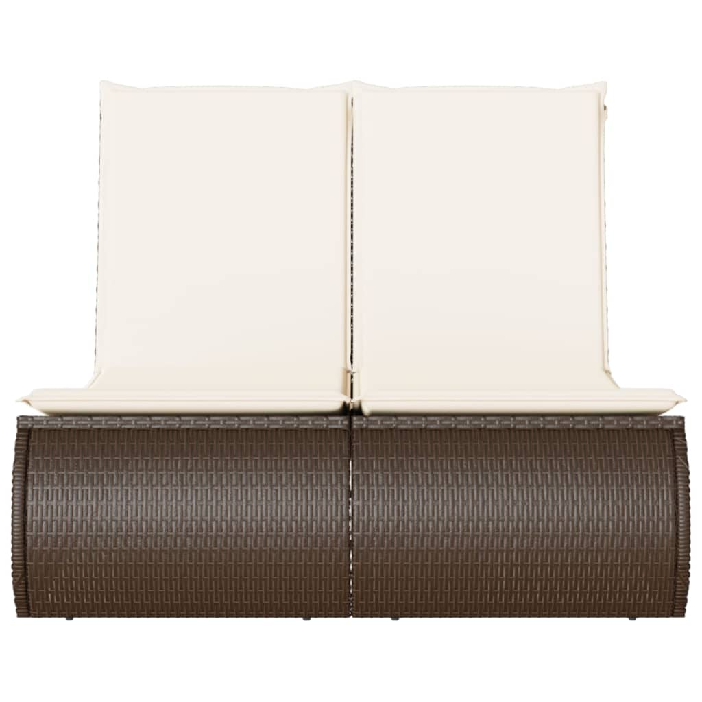Ligbed 2-persoons met kussens poly rattan bruin is nu te koop bij PeponiXL, paradijselijk wonen!