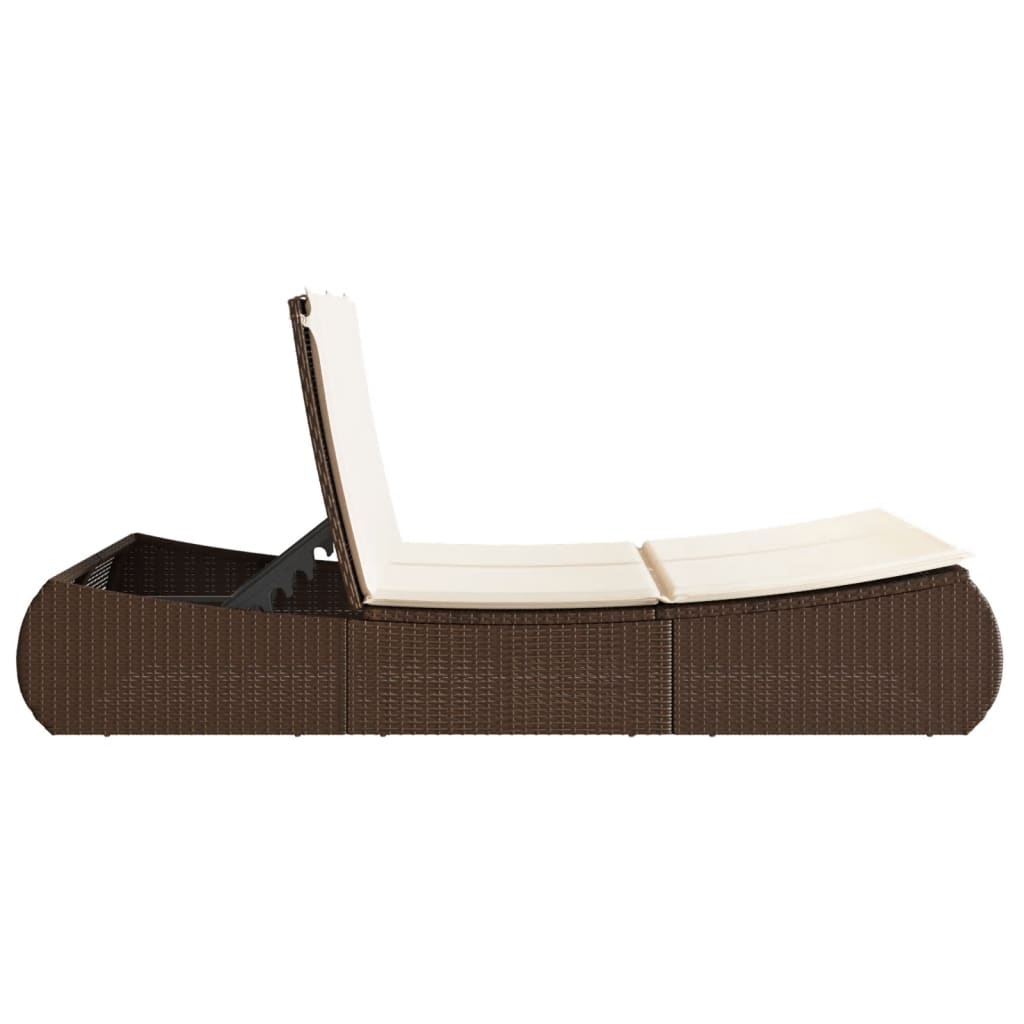 Ligbed 2-persoons met kussens poly rattan bruin is nu te koop bij PeponiXL, paradijselijk wonen!