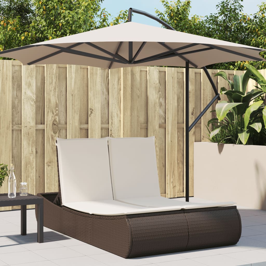 Ligbed 2-persoons met kussens poly rattan bruin is nu te koop bij PeponiXL, paradijselijk wonen!