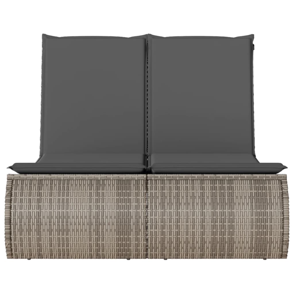 Ligbed 2-persoons met kussens poly rattan grijs is nu te koop bij PeponiXL, paradijselijk wonen!