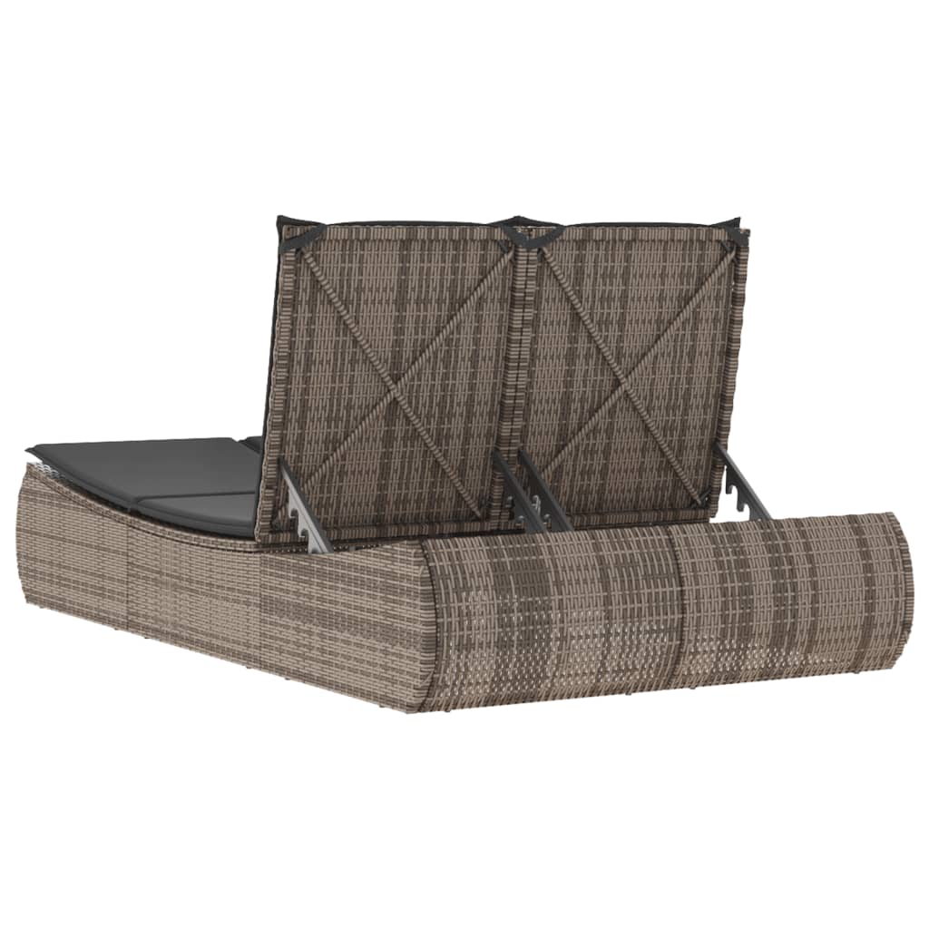 Ligbed 2-persoons met kussens poly rattan grijs is nu te koop bij PeponiXL, paradijselijk wonen!