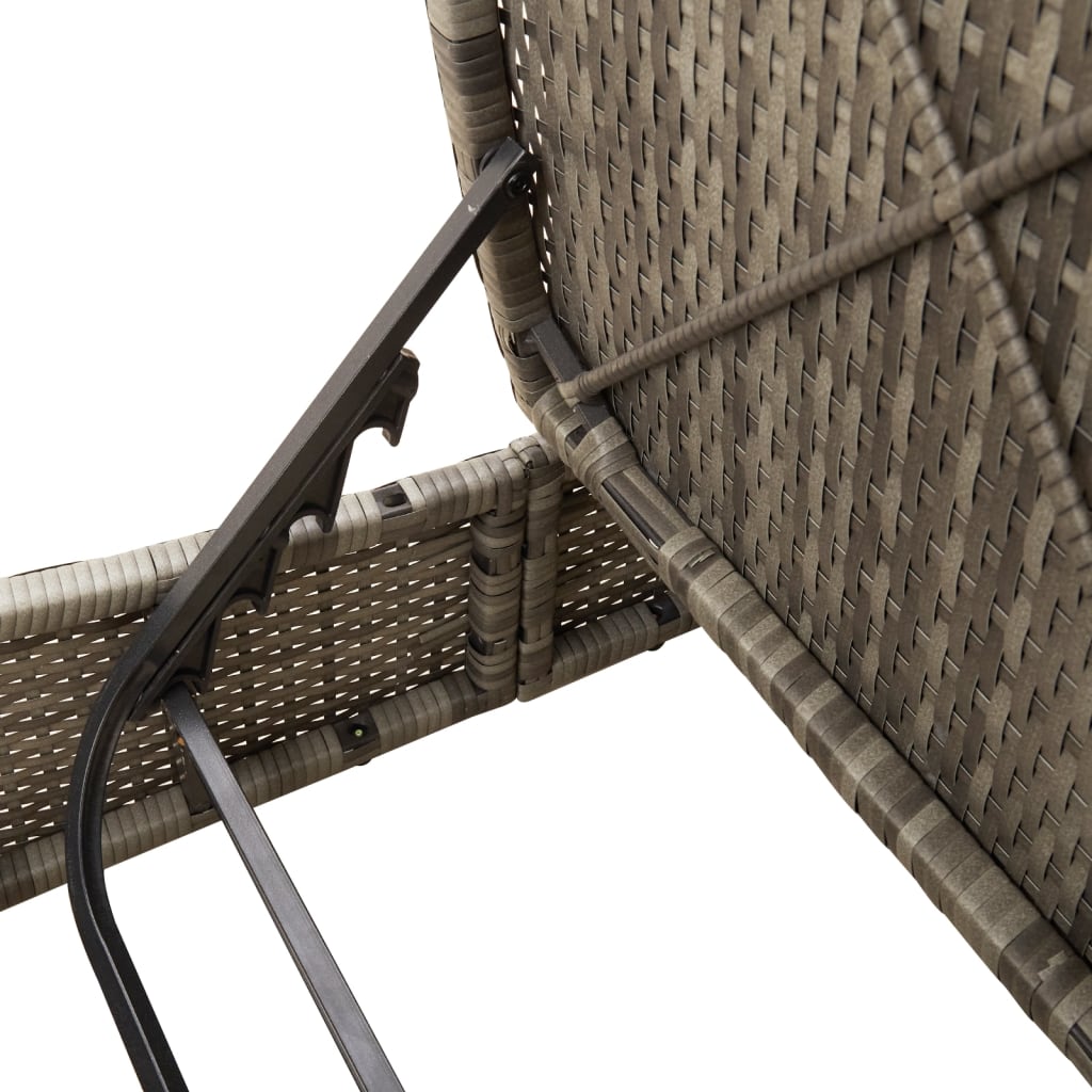 Ligbed 2-persoons met kussens poly rattan grijs is nu te koop bij PeponiXL, paradijselijk wonen!