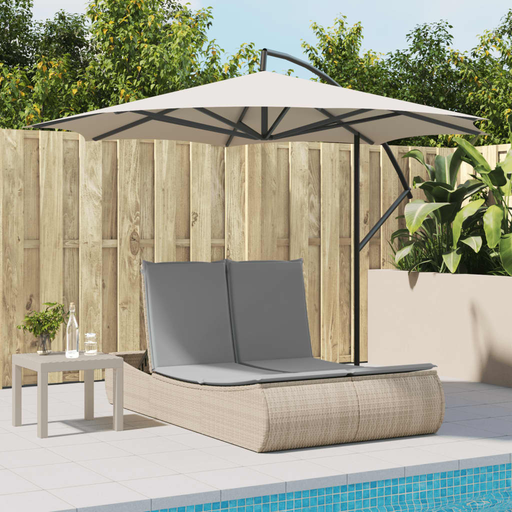Ligbed 2-persoons met kussens poly rattan beige is nu te koop bij PeponiXL, paradijselijk wonen!