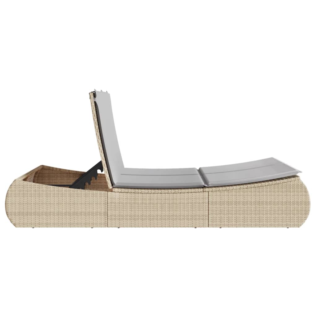Ligbed 2-persoons met kussens poly rattan beige is nu te koop bij PeponiXL, paradijselijk wonen!