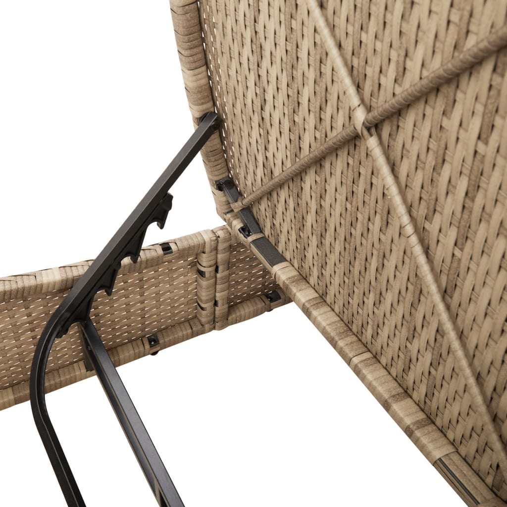 Ligbed 2-persoons met kussens poly rattan beige is nu te koop bij PeponiXL, paradijselijk wonen!