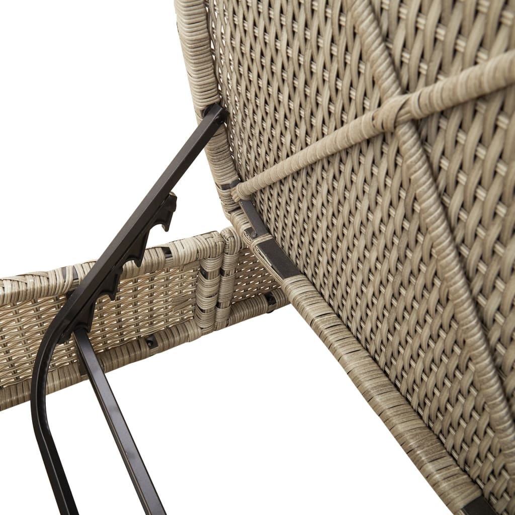 Ligbed 2-persoons met kussens poly rattan lichtgrijs is nu te koop bij PeponiXL, paradijselijk wonen!