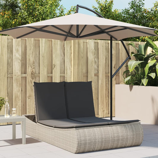 Ligbed 2-persoons met kussens poly rattan lichtgrijs is nu te koop bij PeponiXL, paradijselijk wonen!