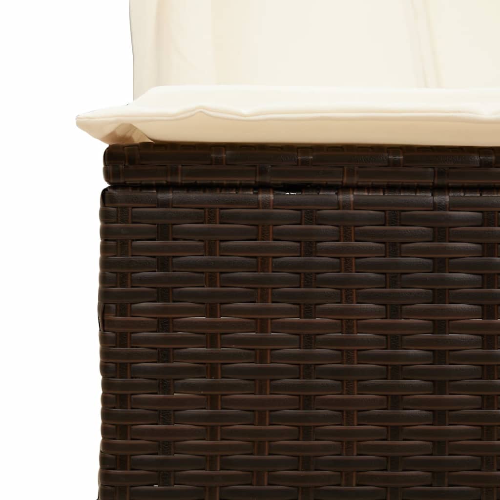 Ligbed tweepersoons met dak en gordijn poly rattan bruin is nu te koop bij PeponiXL, paradijselijk wonen!