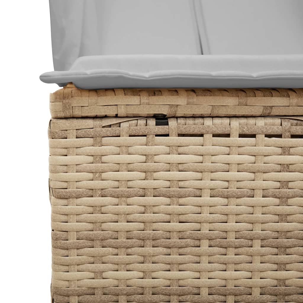 Ligbed tweepersoons met dak en gordijn poly rattan beige is nu te koop bij PeponiXL, paradijselijk wonen!
