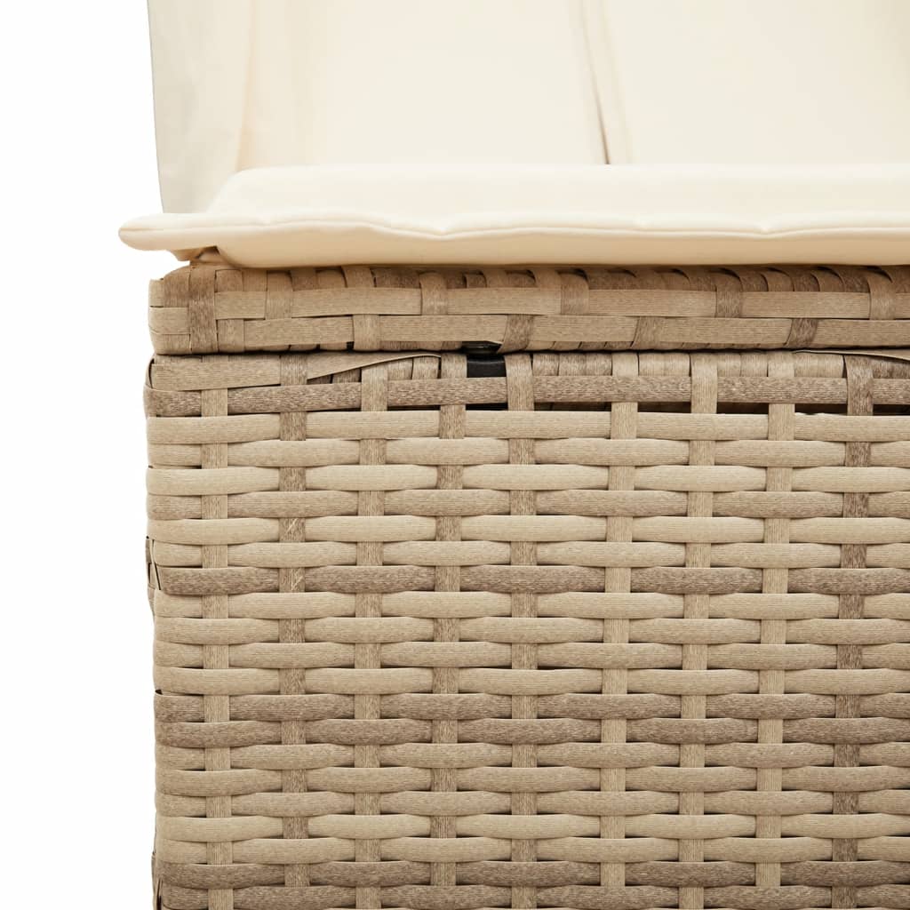 Ligbed tweepersoons met dak en gordijn poly rattan beige is nu te koop bij PeponiXL, paradijselijk wonen!
