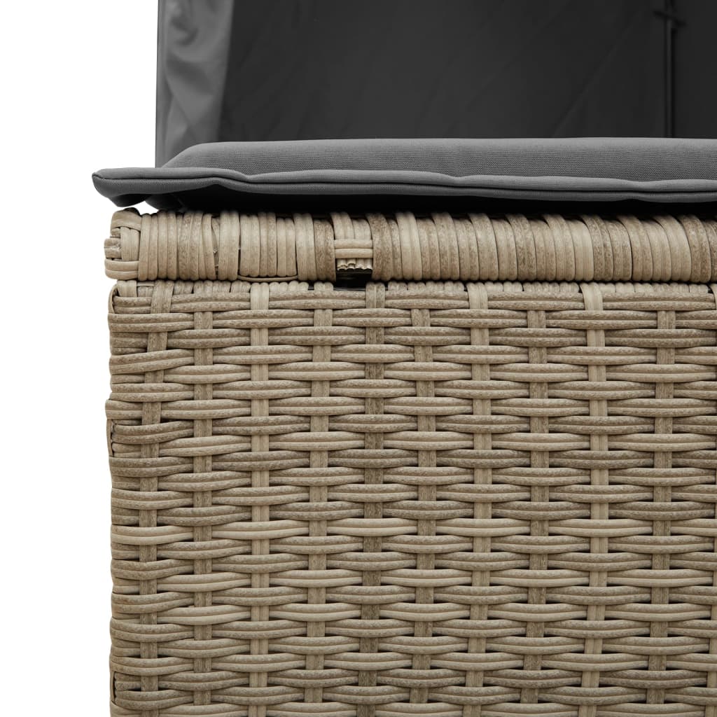 Ligbed tweepersoons met dak en gordijn poly rattan lichtgrijs is nu te koop bij PeponiXL, paradijselijk wonen!