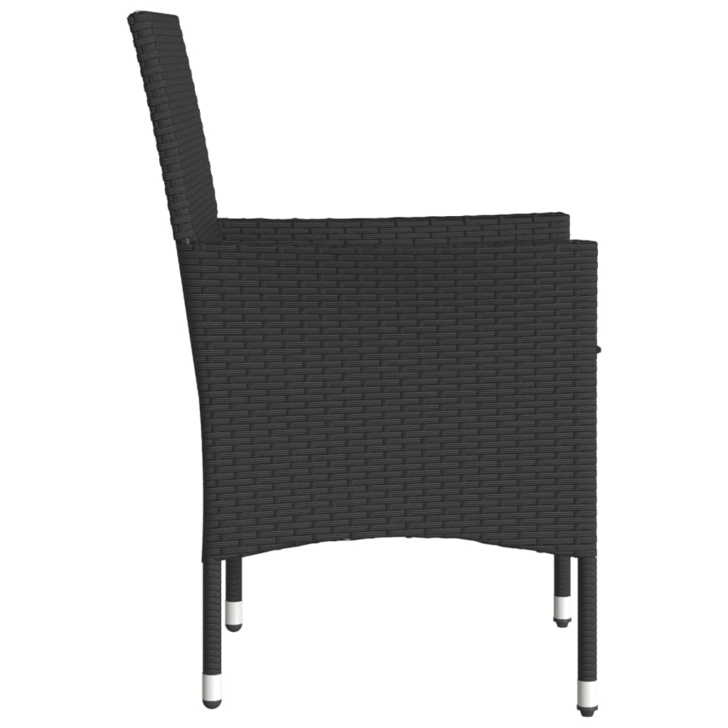 Tuinstoelen 2 st met kussens poly rattan zwart is nu te koop bij PeponiXL, paradijselijk wonen!