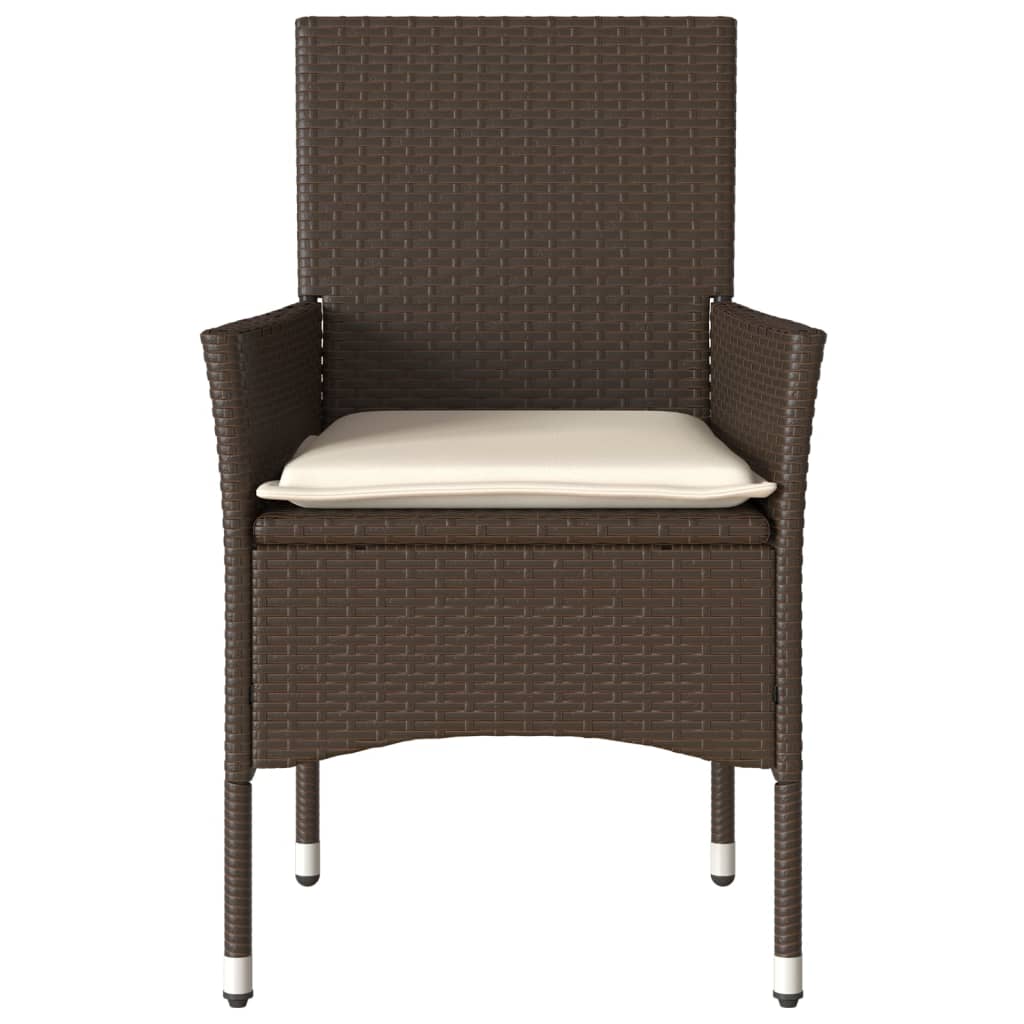 Tuinstoelen 2 st met kussens poly rattan bruin is nu te koop bij PeponiXL, paradijselijk wonen!