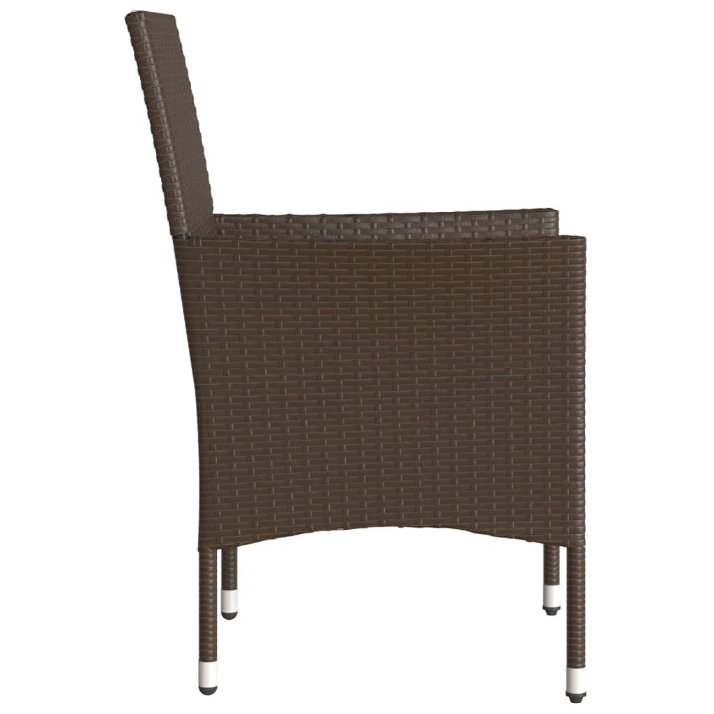Tuinstoelen 2 st met kussens poly rattan bruin is nu te koop bij PeponiXL, paradijselijk wonen!
