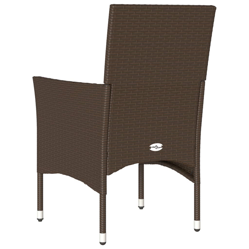 Tuinstoelen 2 st met kussens poly rattan bruin is nu te koop bij PeponiXL, paradijselijk wonen!