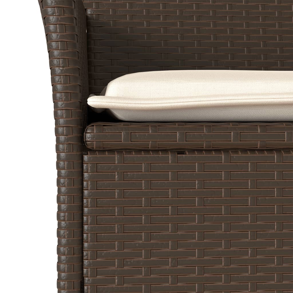 Tuinstoelen 2 st met kussens poly rattan bruin is nu te koop bij PeponiXL, paradijselijk wonen!