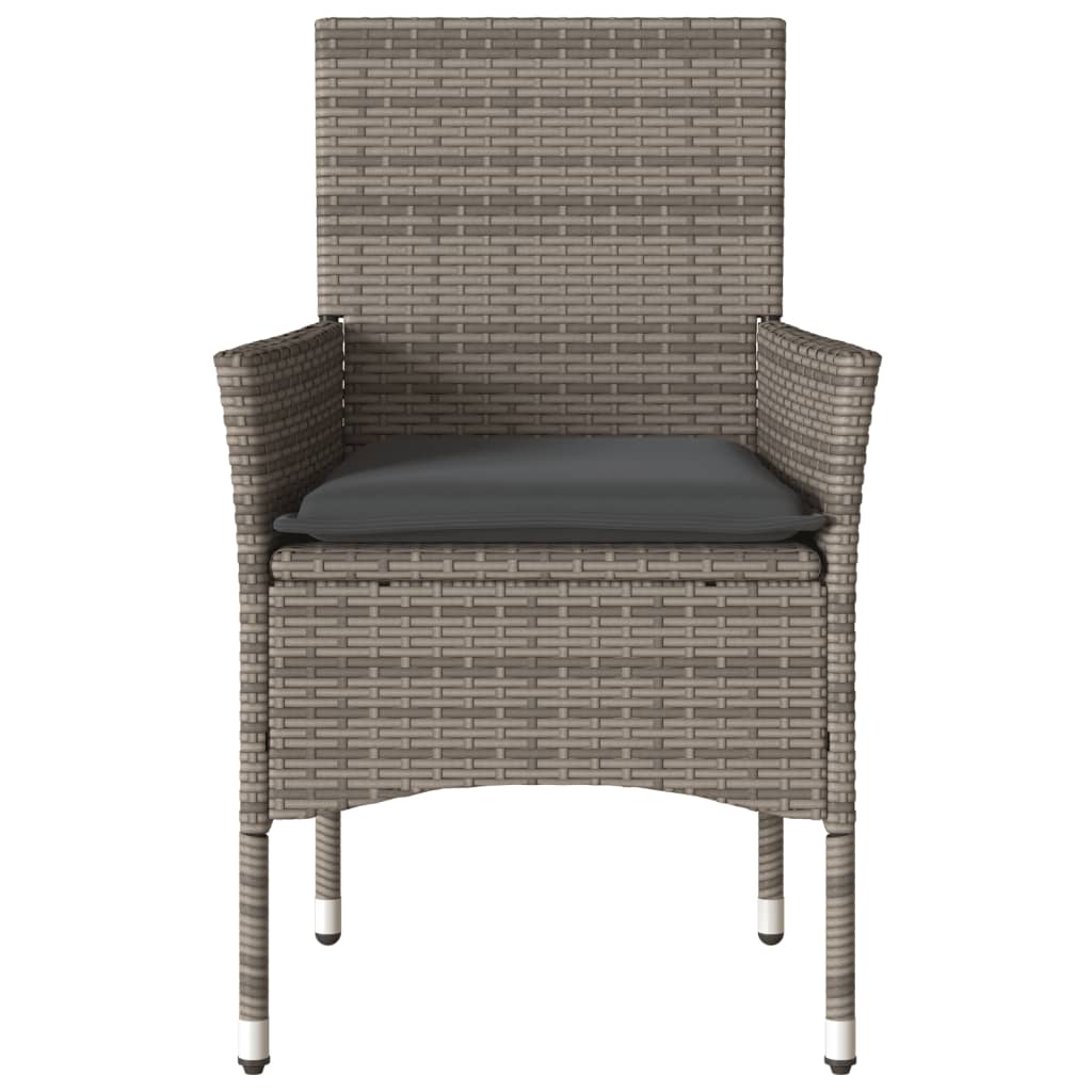 Tuinstoelen 2 st met kussens poly rattan grijs is nu te koop bij PeponiXL, paradijselijk wonen!