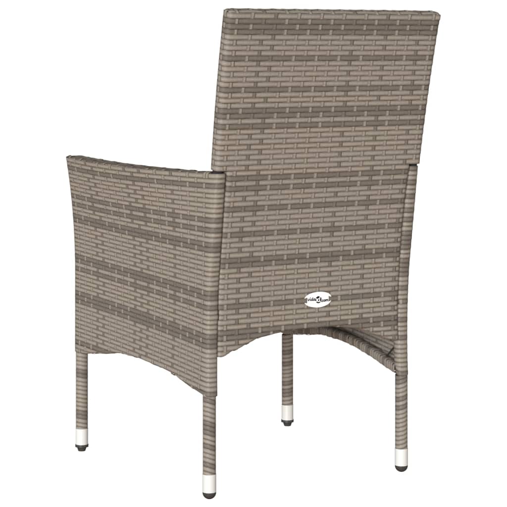 Tuinstoelen 2 st met kussens poly rattan grijs is nu te koop bij PeponiXL, paradijselijk wonen!