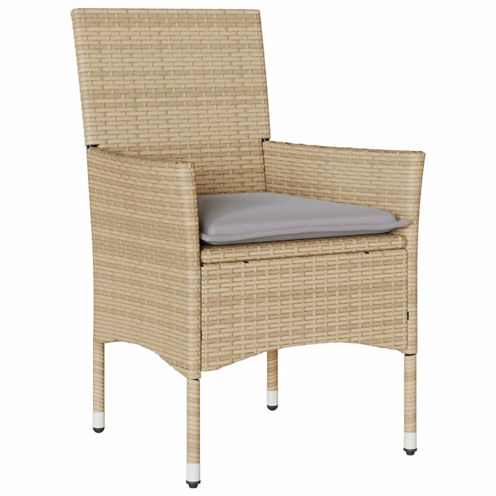 Tuinstoelen 2 st met kussens poly rattan beige is nu te koop bij PeponiXL, paradijselijk wonen!