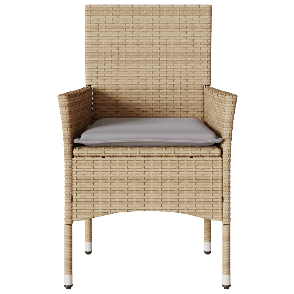 Tuinstoelen 2 st met kussens poly rattan beige is nu te koop bij PeponiXL, paradijselijk wonen!
