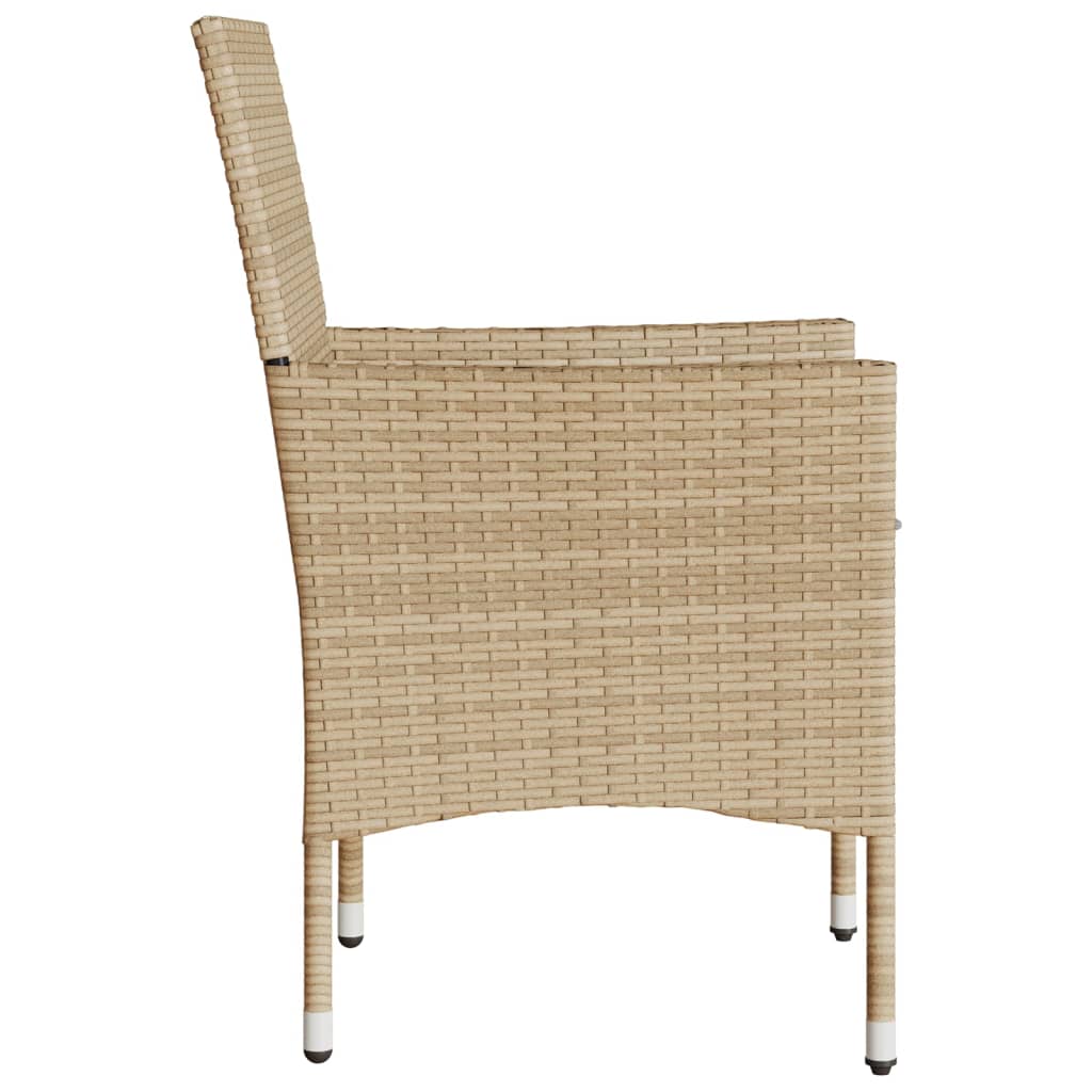 Tuinstoelen 2 st met kussens poly rattan beige is nu te koop bij PeponiXL, paradijselijk wonen!