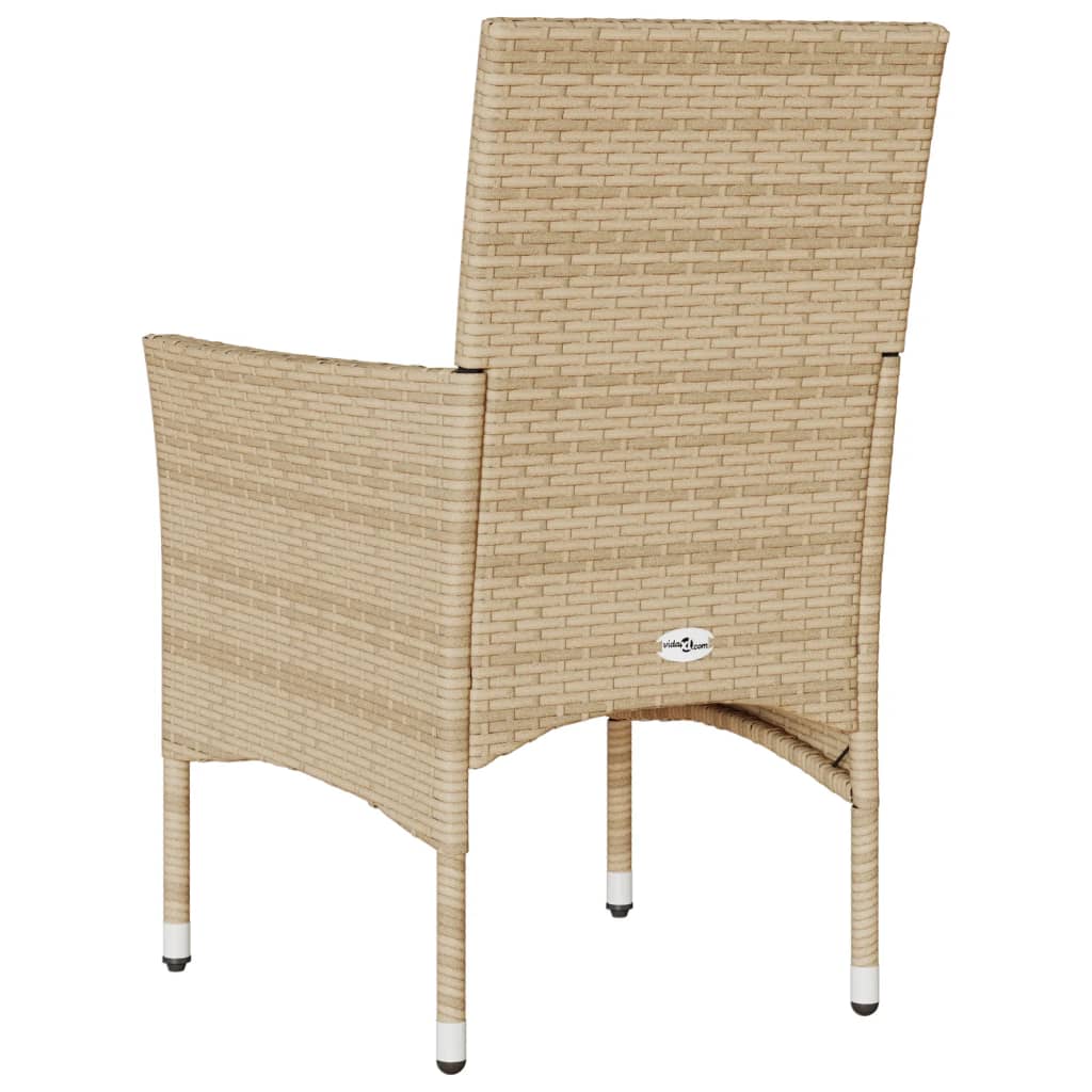 Tuinstoelen 2 st met kussens poly rattan beige is nu te koop bij PeponiXL, paradijselijk wonen!