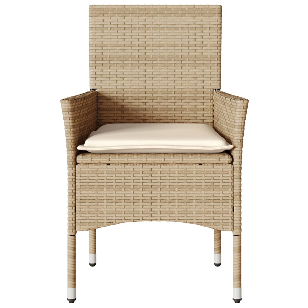 Tuinstoelen 2 st met kussens poly rattan beige is nu te koop bij PeponiXL, paradijselijk wonen!