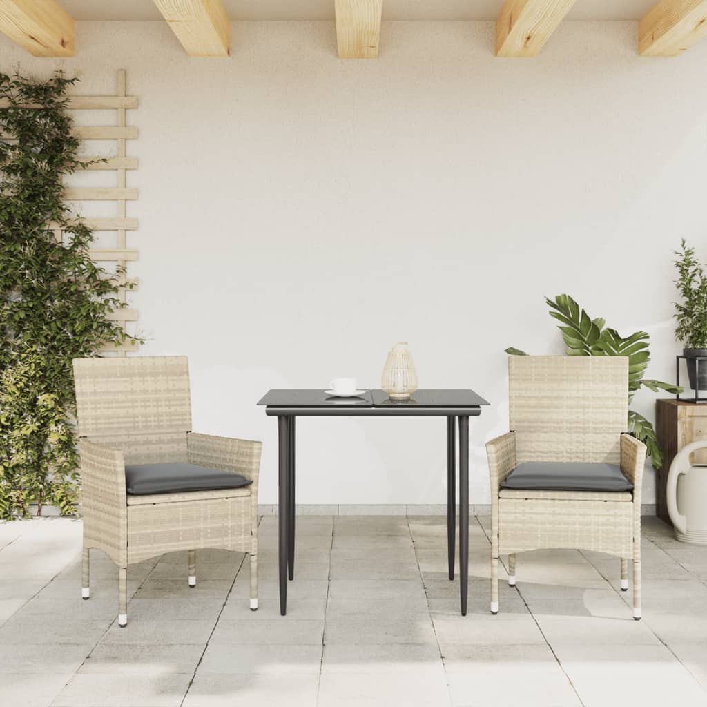 Tuinstoelen 2 st met kussens poly rattan lichtgrijs is nu te koop bij PeponiXL, paradijselijk wonen!