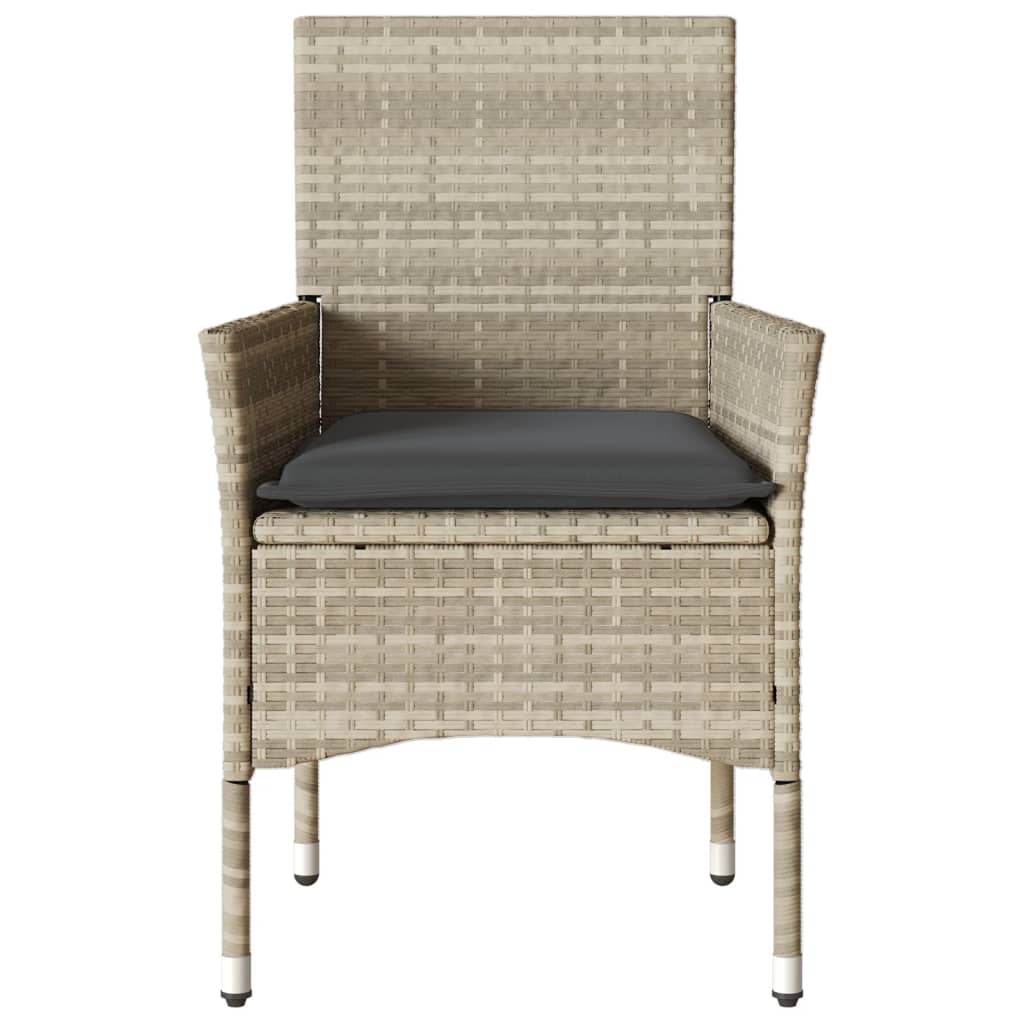 Tuinstoelen 2 st met kussens poly rattan lichtgrijs is nu te koop bij PeponiXL, paradijselijk wonen!