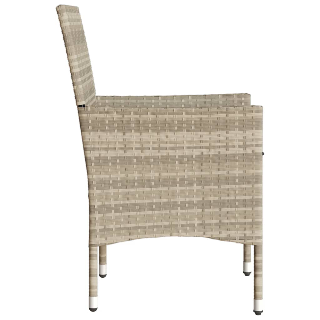 Tuinstoelen 2 st met kussens poly rattan lichtgrijs is nu te koop bij PeponiXL, paradijselijk wonen!