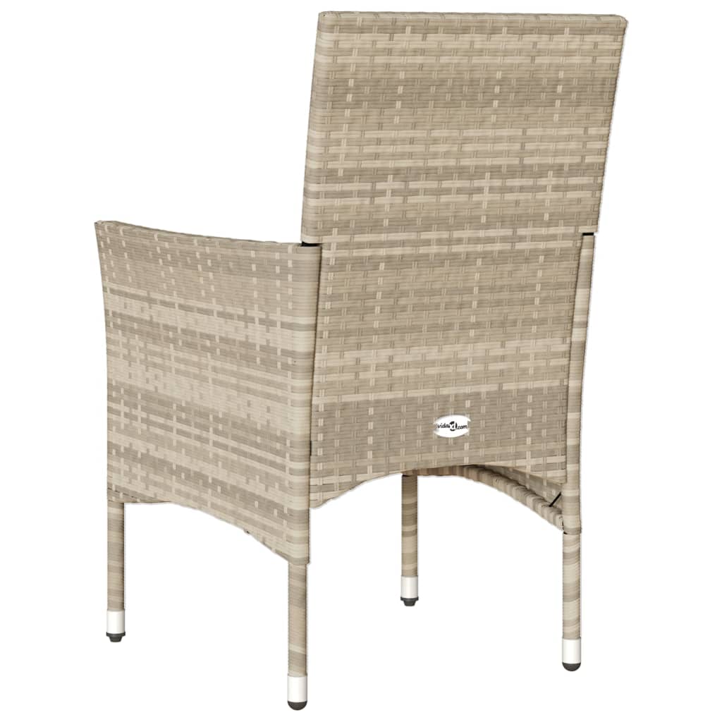 Tuinstoelen 2 st met kussens poly rattan lichtgrijs is nu te koop bij PeponiXL, paradijselijk wonen!