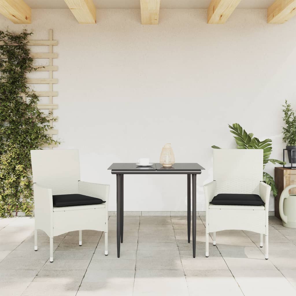 Tuinstoelen 2 st met kussens poly rattan wit is nu te koop bij PeponiXL, paradijselijk wonen!