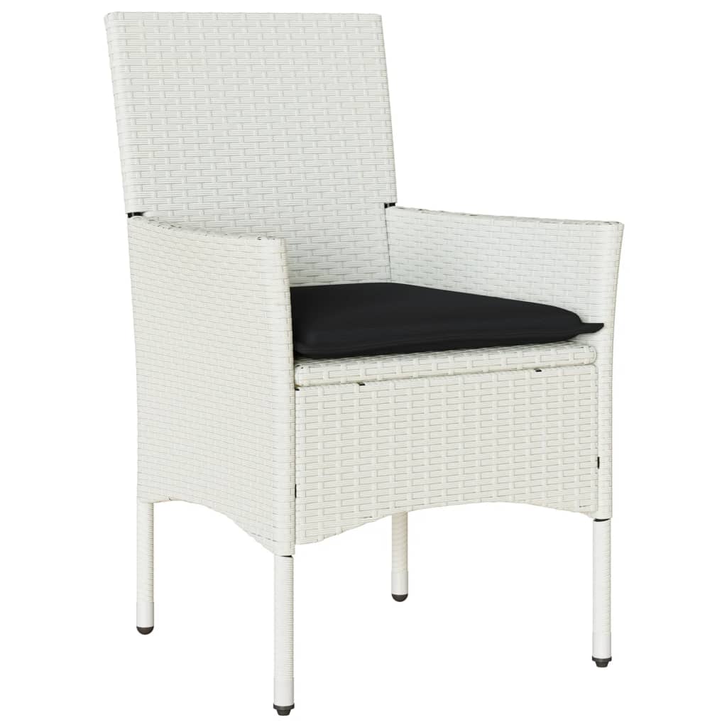 Tuinstoelen 2 st met kussens poly rattan wit is nu te koop bij PeponiXL, paradijselijk wonen!