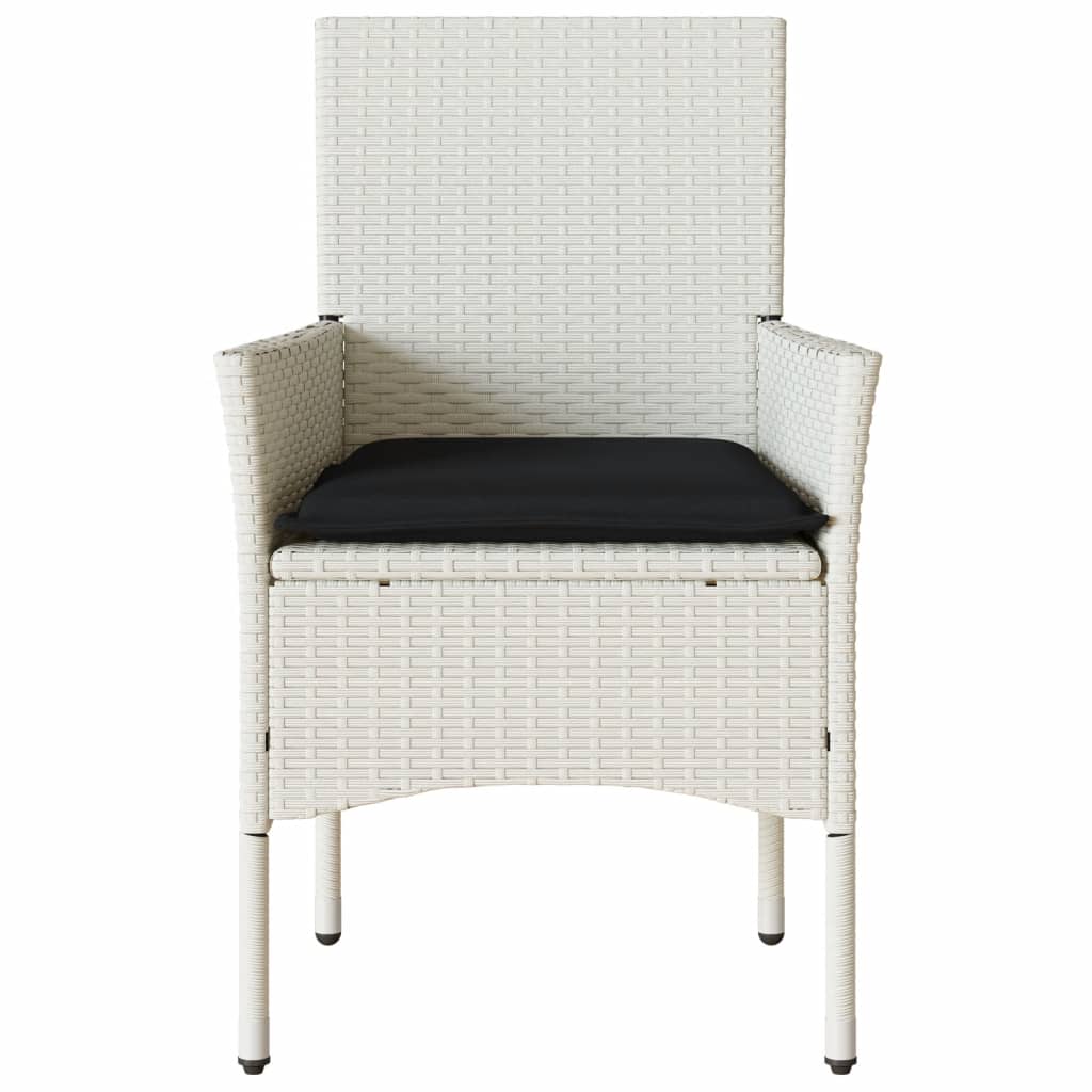 Tuinstoelen 2 st met kussens poly rattan wit is nu te koop bij PeponiXL, paradijselijk wonen!