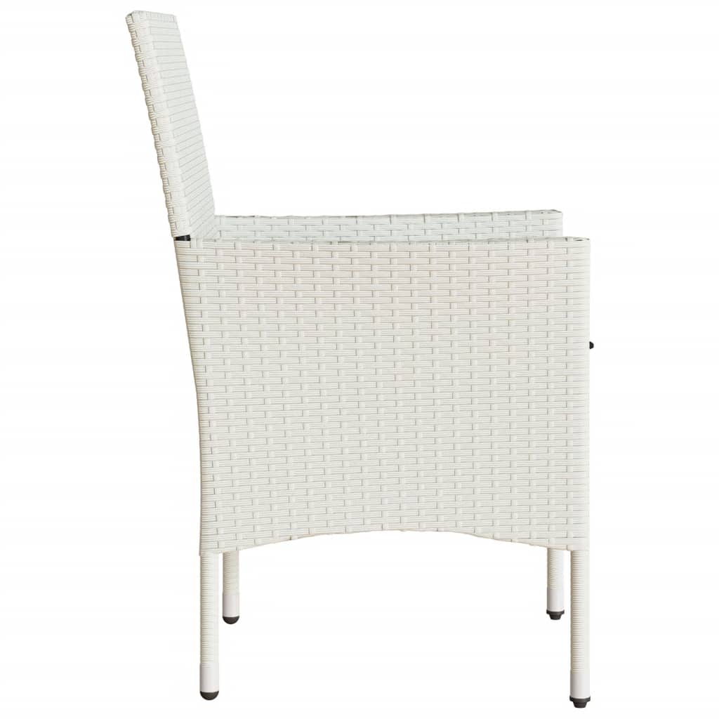 Tuinstoelen 2 st met kussens poly rattan wit is nu te koop bij PeponiXL, paradijselijk wonen!