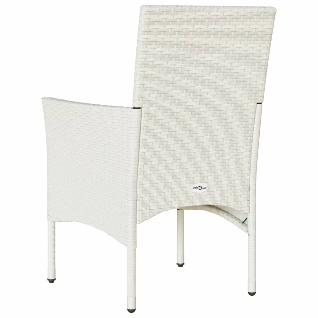 Tuinstoelen 2 st met kussens poly rattan wit is nu te koop bij PeponiXL, paradijselijk wonen!
