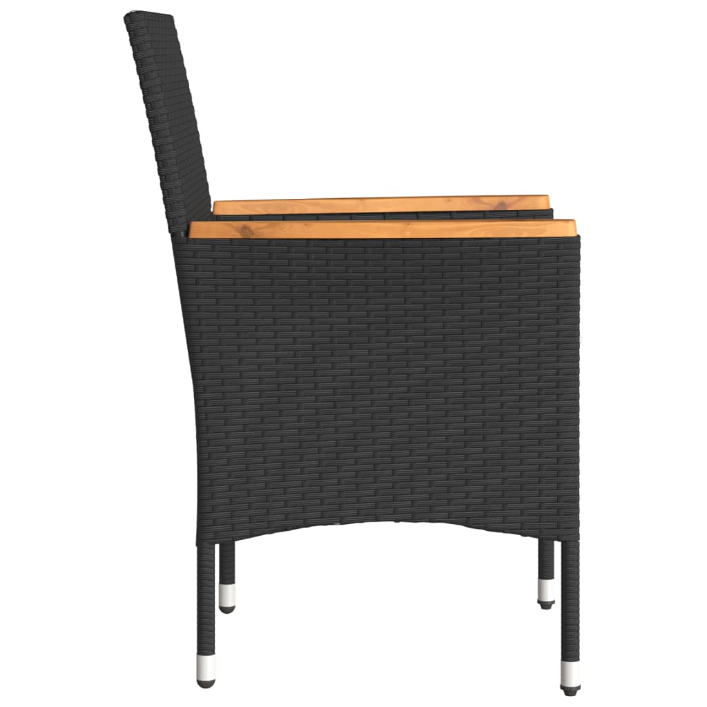 Tuinstoelen 2 st met kussens poly rattan zwart is nu te koop bij PeponiXL, paradijselijk wonen!