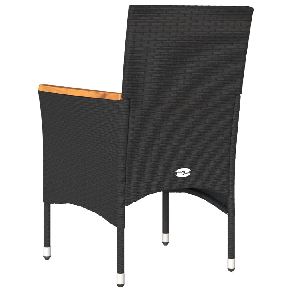 Tuinstoelen 2 st met kussens poly rattan zwart is nu te koop bij PeponiXL, paradijselijk wonen!
