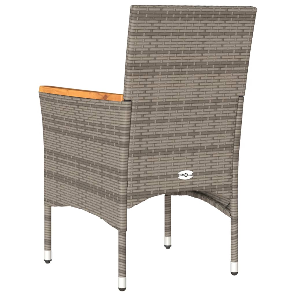 Tuinstoelen 2 st met kussens poly rattan grijs is nu te koop bij PeponiXL, paradijselijk wonen!