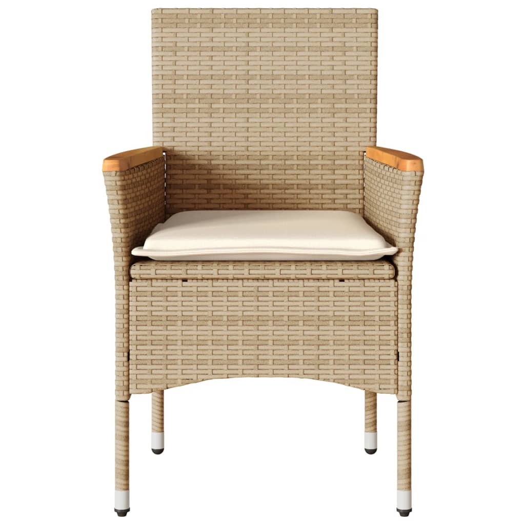 Tuinstoelen 2 st met kussens poly rattan beige is nu te koop bij PeponiXL, paradijselijk wonen!