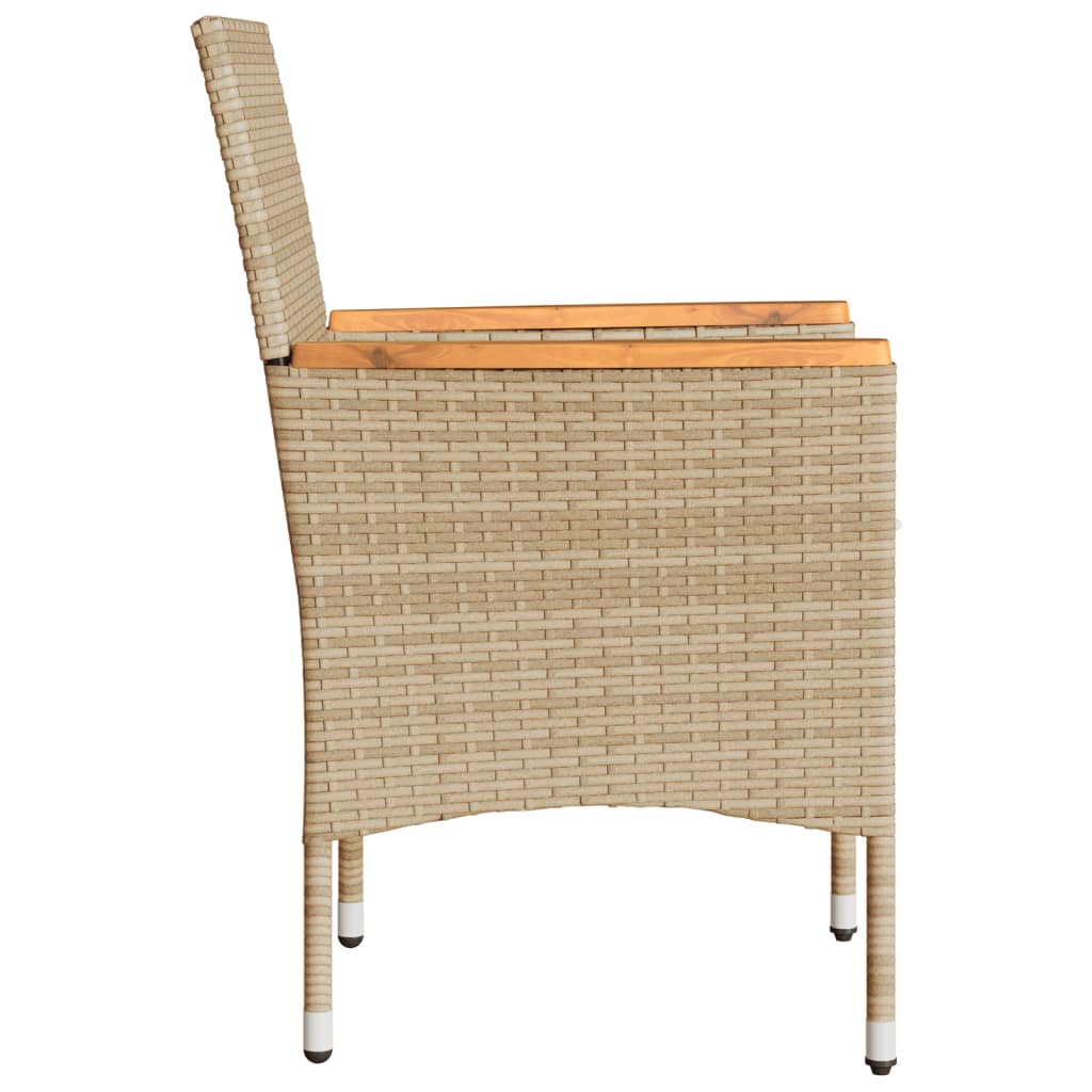 Tuinstoelen 2 st met kussens poly rattan beige is nu te koop bij PeponiXL, paradijselijk wonen!