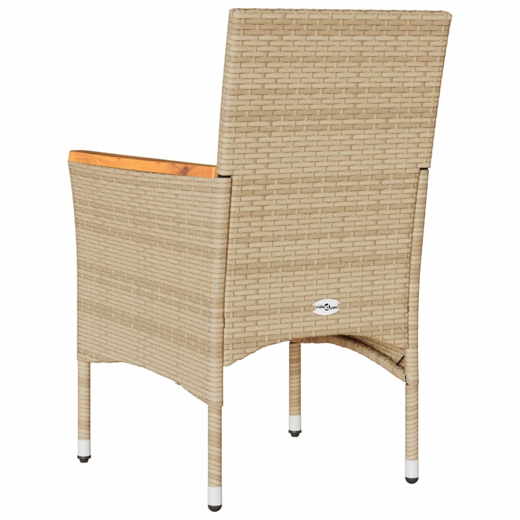 Tuinstoelen 2 st met kussens poly rattan beige is nu te koop bij PeponiXL, paradijselijk wonen!
